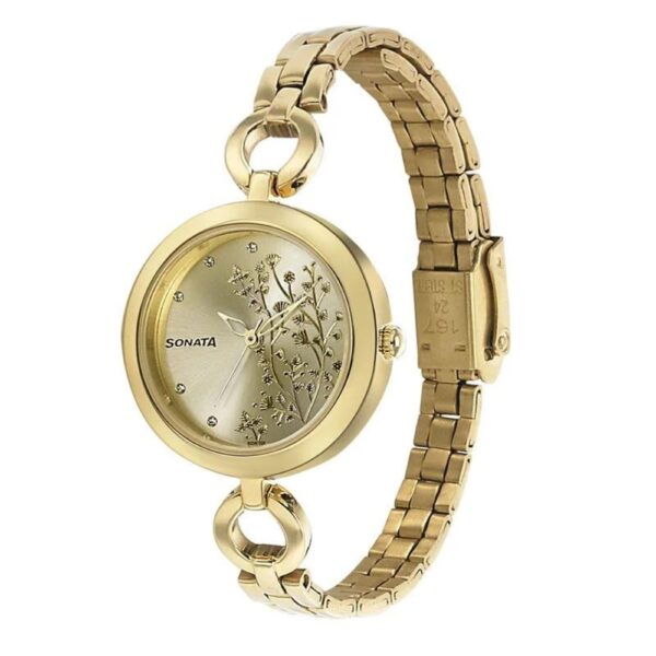 Sonata Wedding Champagne Dial Women Watch With Stainless Steel Strap ...